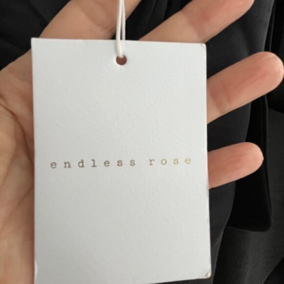 Endless Rose Women Black Satin Bow Halter Mock Neck Sleeveless Top Blouse XL NWT - Picture 3 of 10